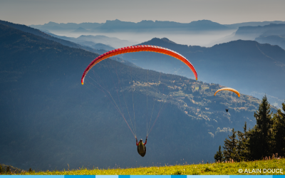 Photo d'un départ de parapente au Collet d'Allevard